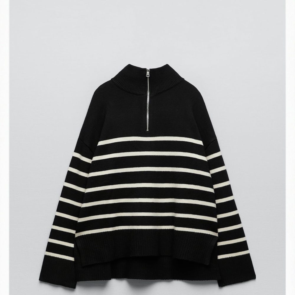 Zip striped sweater Zara